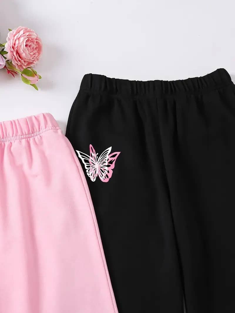 Aksa Pack of 2 Girls 100% Cotton Trackpants ( Colors ) - Image 3