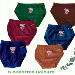 Alan Deers Pack of 6 Cotton Panties For Baby Girls ( Multicolor )