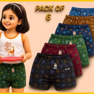 Alan Deers Pack of 6 Cotton Bloomers For Girls ( Multicolor )