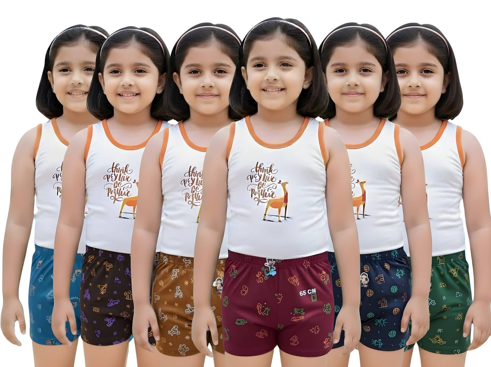 Alan Deers Pack of 6 Cotton Bloomers For Girls ( Multicolor ) - Image 6