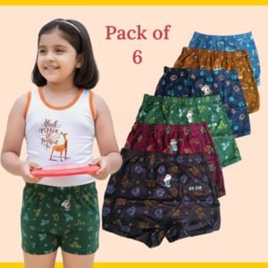 Alan Deers Pack of 6 Cotton Bloomers For Girls ( Multicolor )
