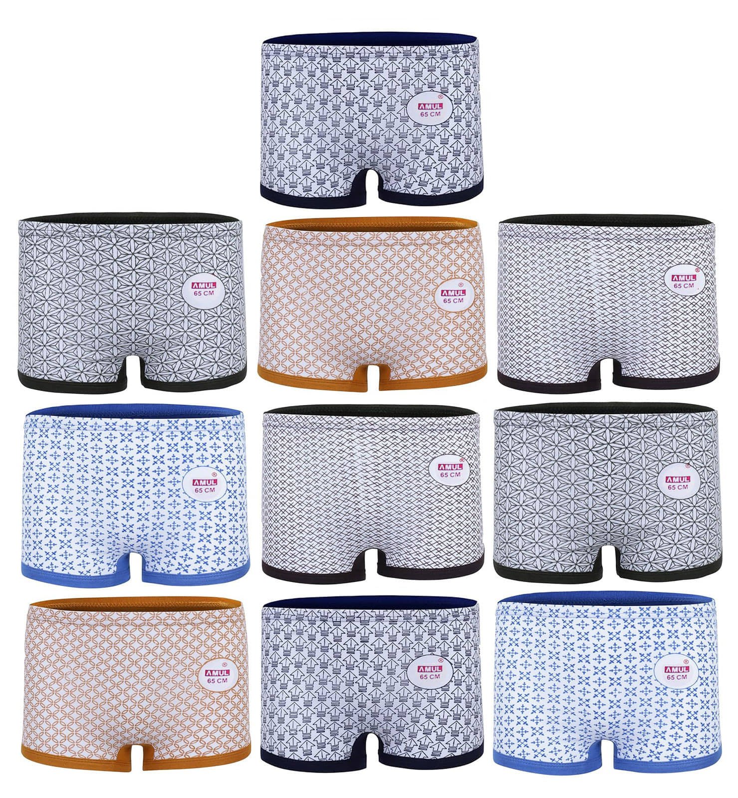 Amul comfy Pack of 10 Cotton Bloomers For Girls ( Multicolor )