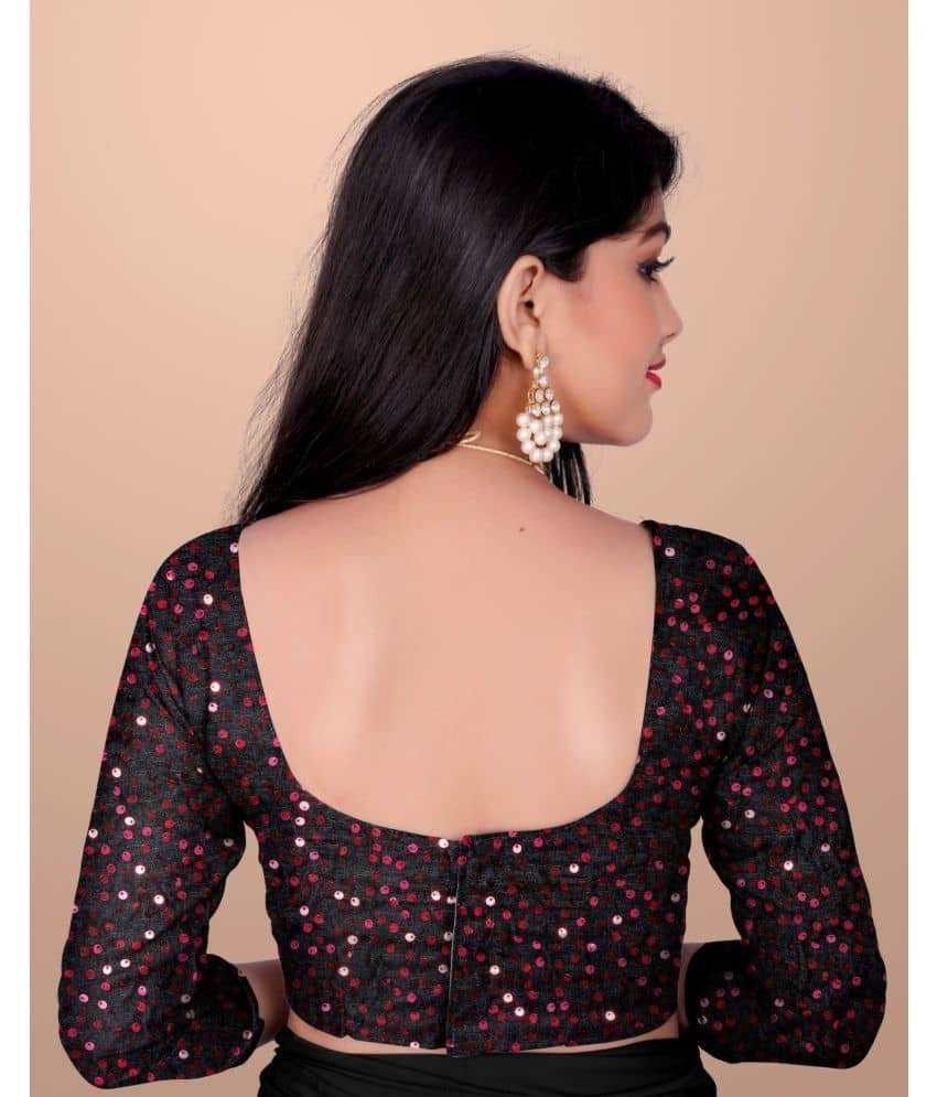 Apnisha Lycra Saree For Girls ( Wine , Pack of 1 ) - Image 6