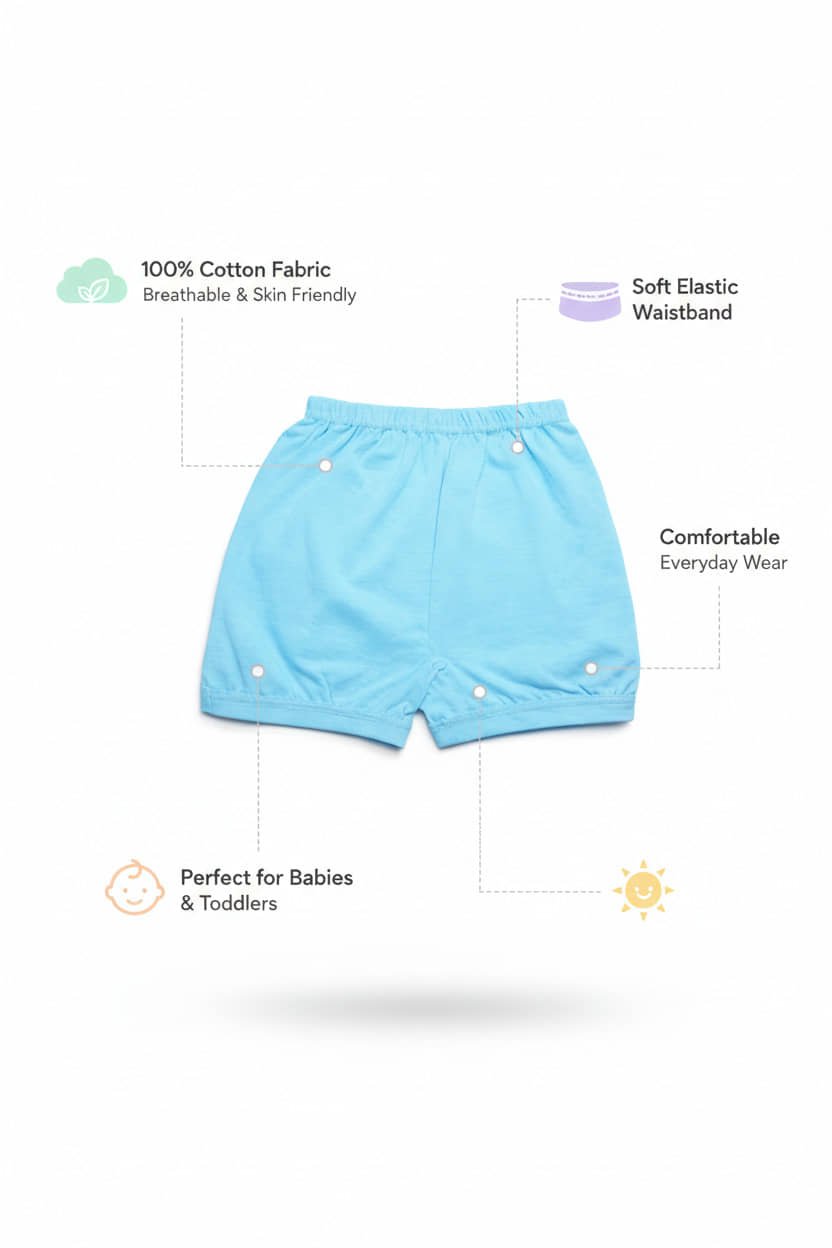 Arora store Pack of 12 Cotton Bloomers For Baby Girls ( Multicolor ) - Image 4