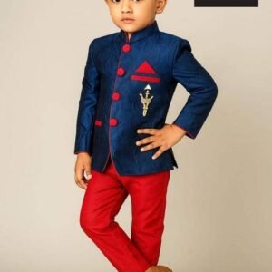 Baby Boys Silk Blend Red Sherwani ( Pack of 1 )