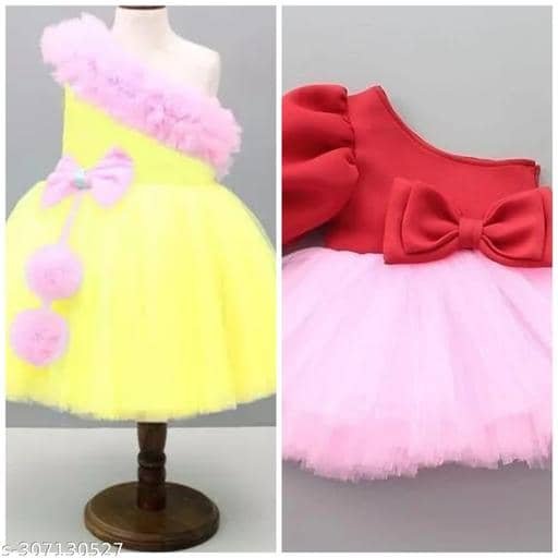 Net Frock For Baby Girls ( Pack of 2 , Yellow )