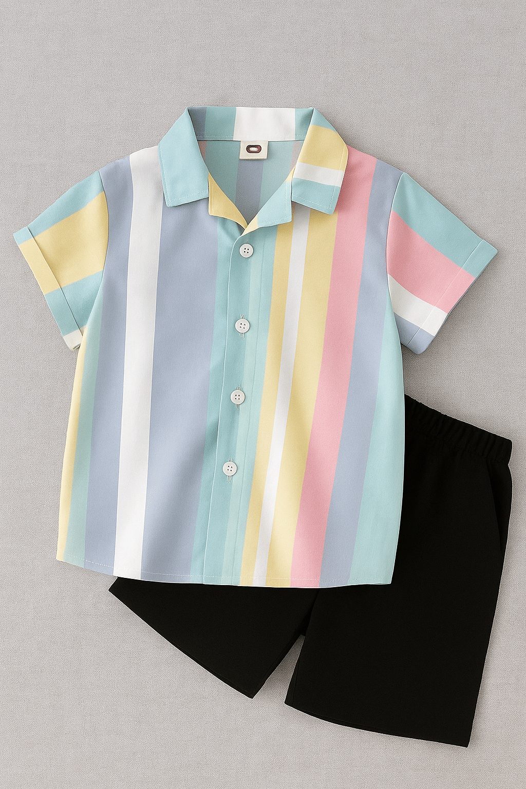 Boys Cotton Blend Shirt & Shorts Set ( Multicolor , Pack of 1 )