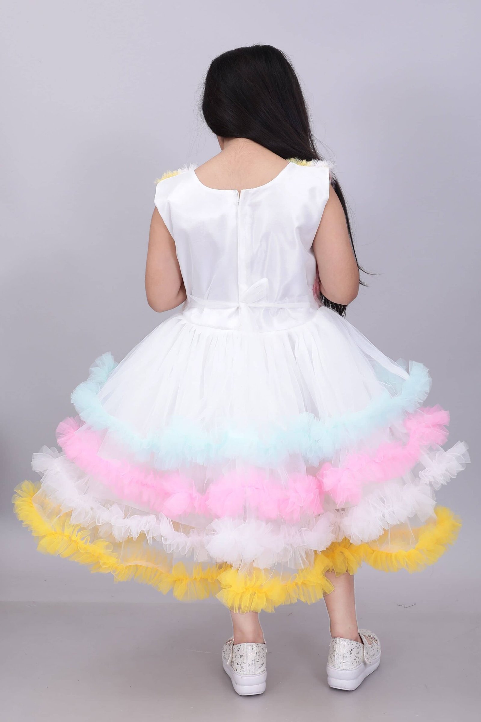 Net Dress For Girls ( Pack of 1 , Multicolor ) - Image 2