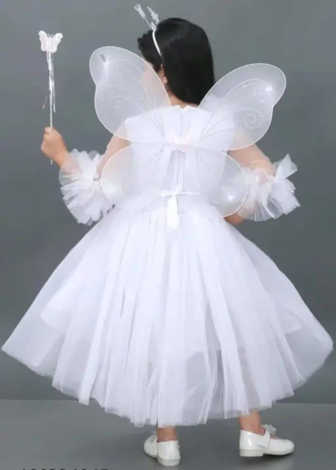 Net Frock For Girls ( Pack of 1 , White ) - Image 2