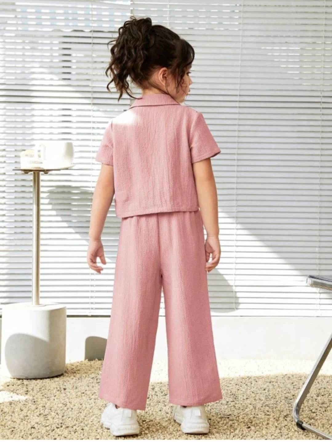 Banou Pack of 1 Girls Cotton Blend Shirt & Palazzo ( Pink ) - Image 2