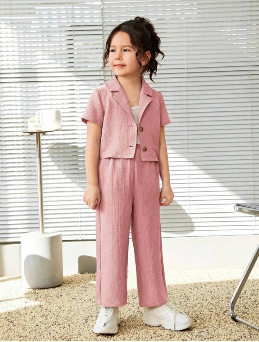 Banou Pack of 1 Girls Cotton Blend Shirt & Palazzo ( Pink ) - Image 4