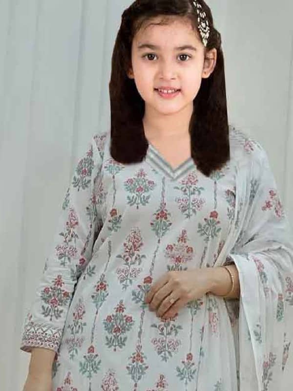 Bholukart Girls Cotton Blend Kurti with Salwar ( Pack of 1 , White ) - Image 4
