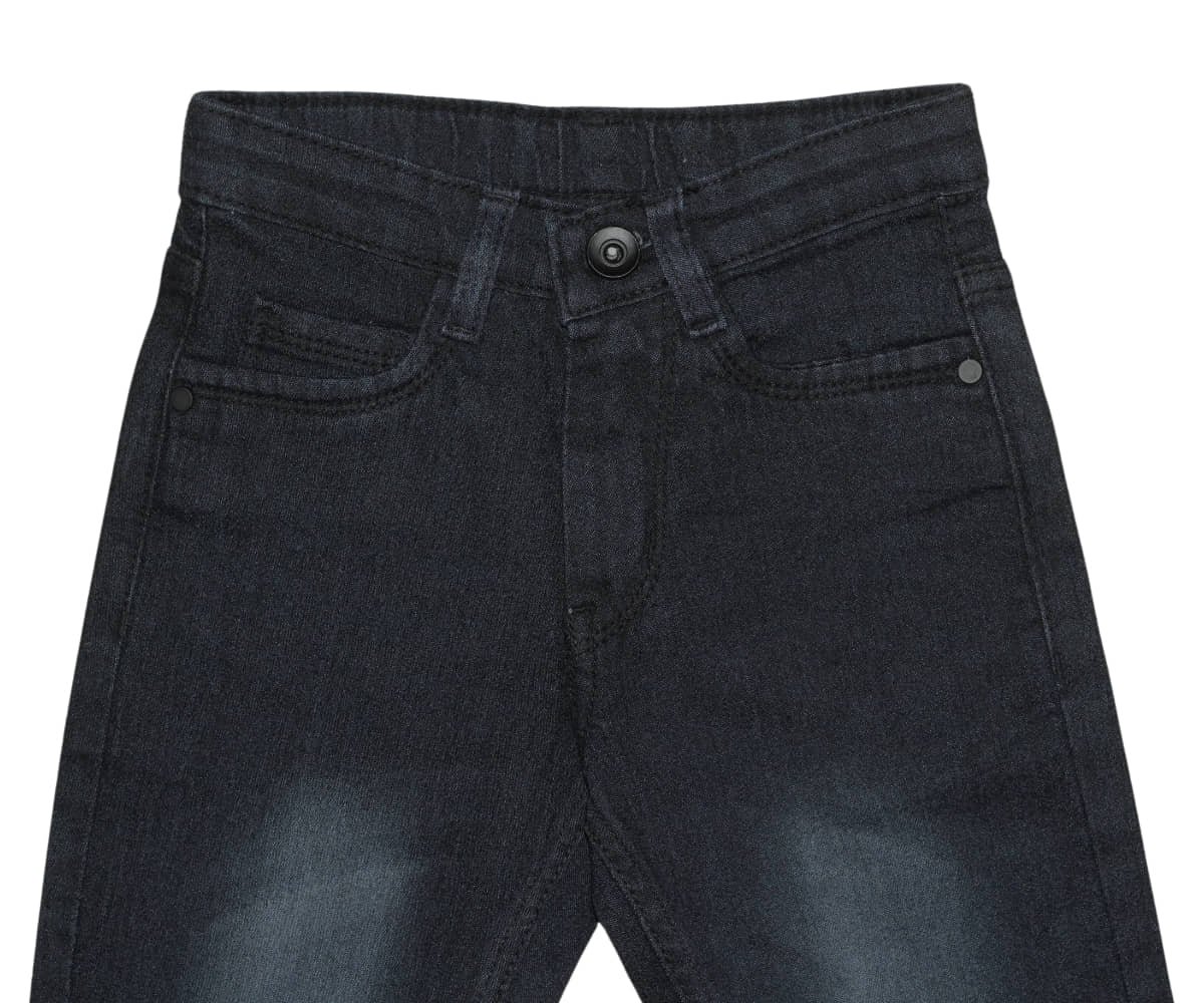 Aflash Pack of 1 Boys Cotton Spandex Jeans ( Black ) - Image 4