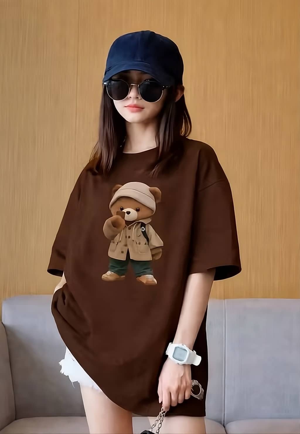 Brief Chickade Pack of 1 Girls Cotton Blend T-Shirt ( Brown )
