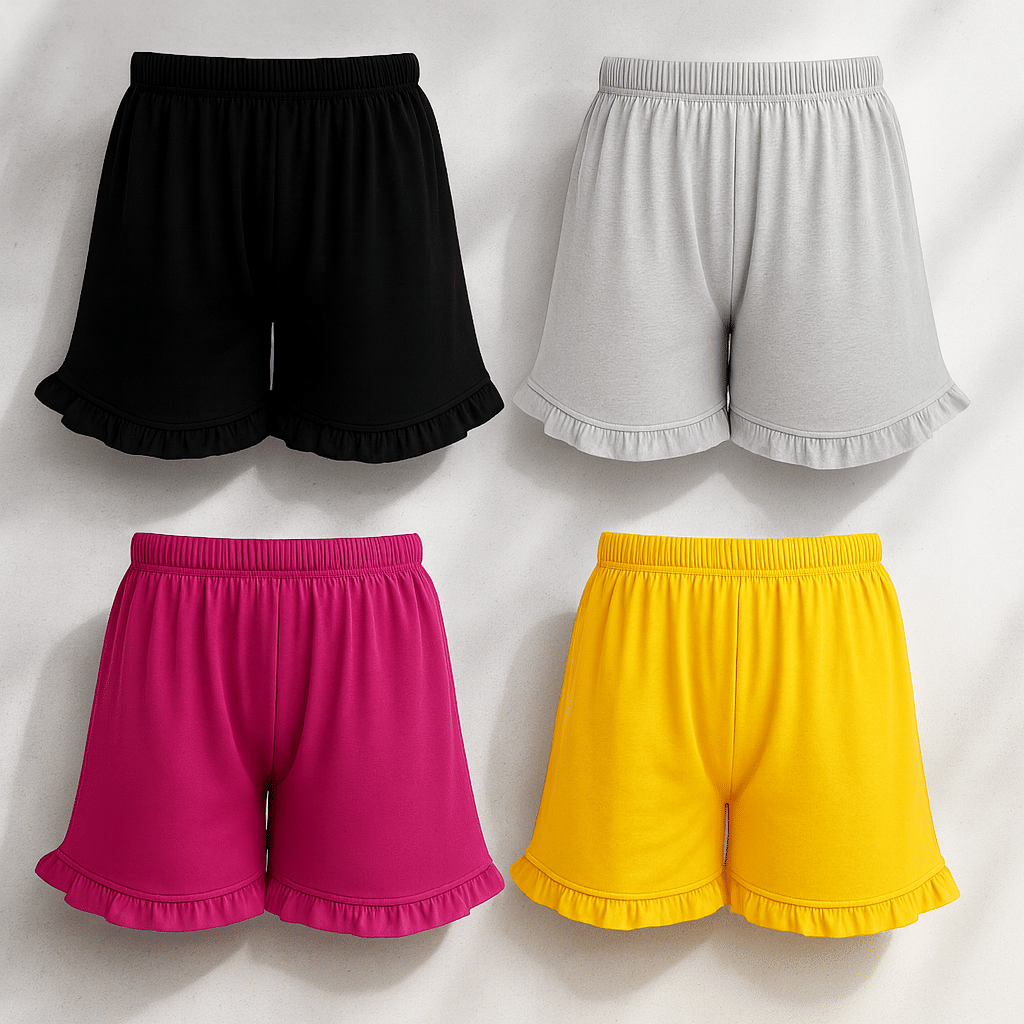 Pack of 4 Girls Cotton Shorts ( Multicolor 4 )