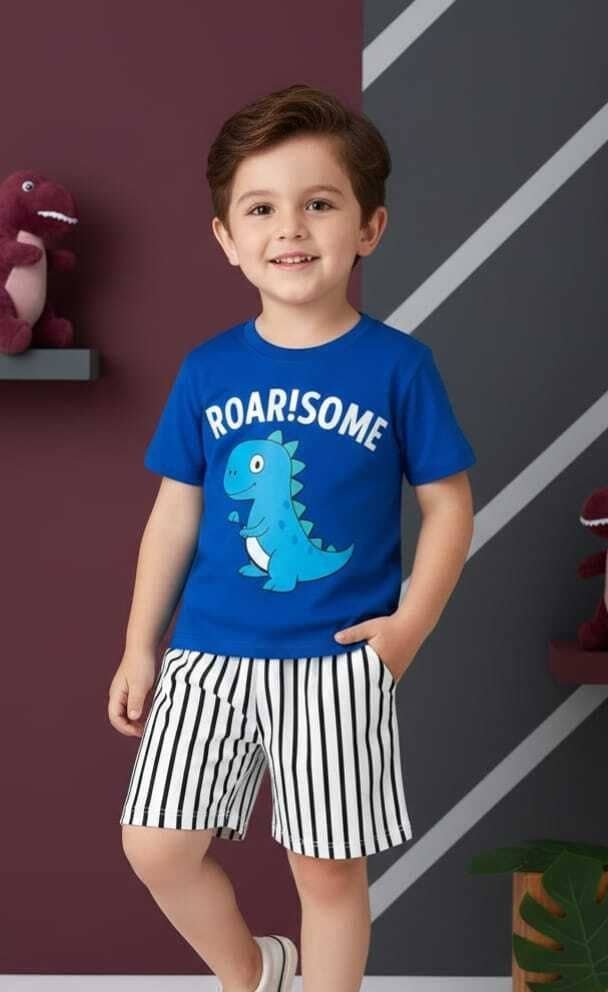 Boys Cotton Blend T-Shirt & Pants Set ( Multicolor , Pack of 4 ) - Image 3