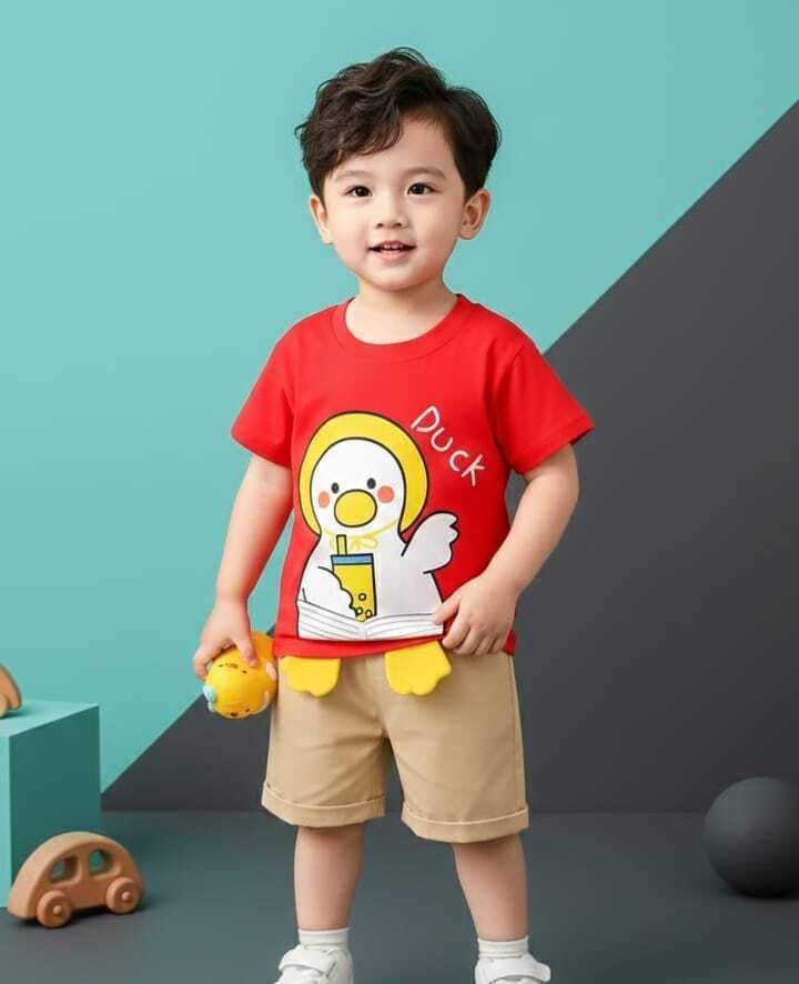 Boys Cotton Blend T-Shirt & Pants Set ( Multicolor , Pack of 4 ) - Image 4