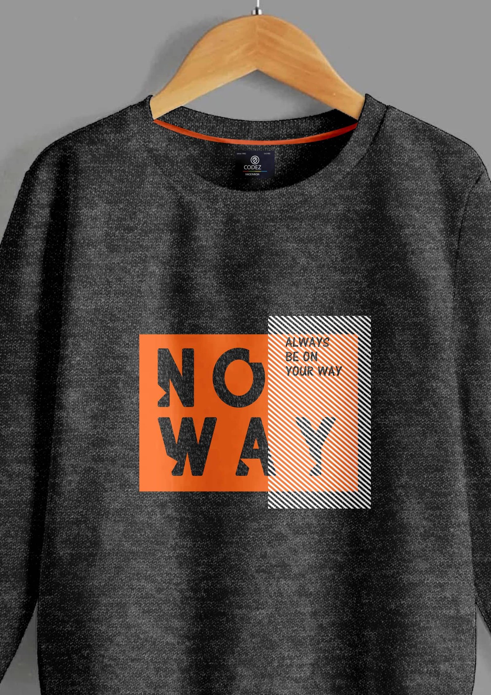 Pack of 1 Boys Cotton Blend Sweatshirt ( Gray ) - Image 2