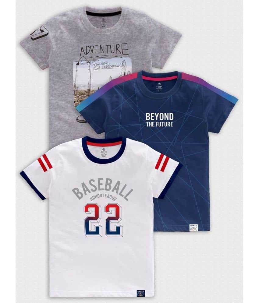 Pack of 3 Boys Cotton Blend T-Shirt ( Multicolor )