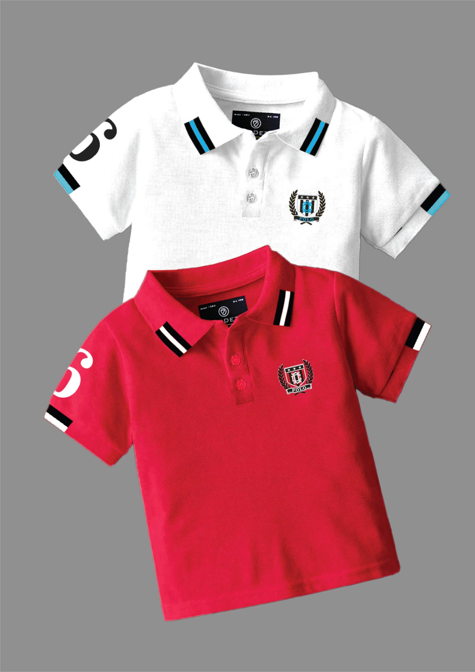 Pack of 2 Boys Cotton Blend Polo T-Shirt ( Multicolor )