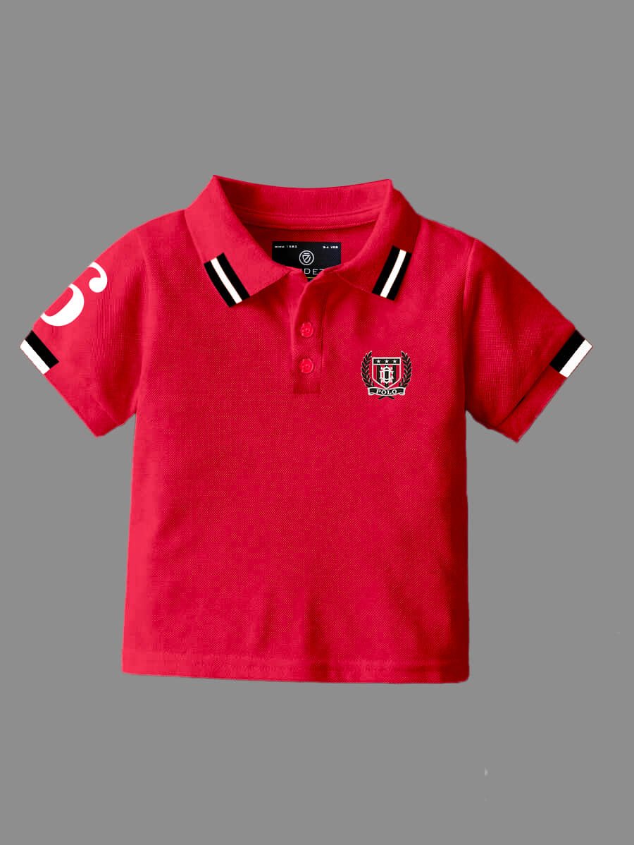 Pack of 2 Boys Cotton Blend Polo T-Shirt ( Multicolor ) - Image 5
