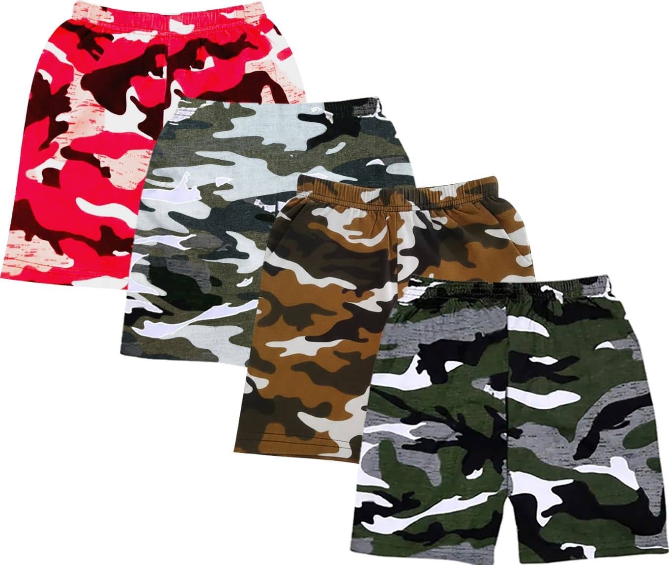 Pack of 4 Cotton Blend Shorts For Boys ( Multicolor )