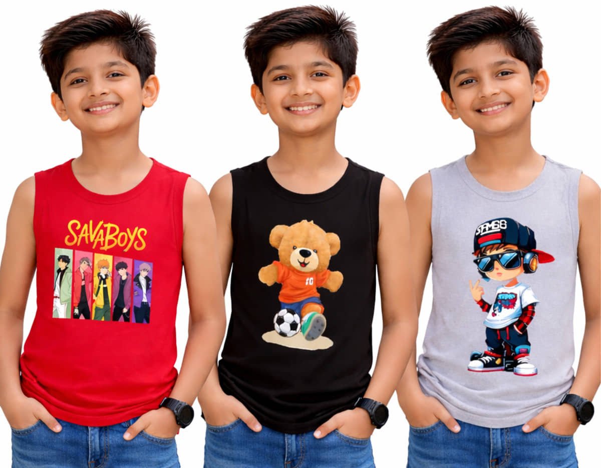 Pack of 3 Boys Cotton T-Shirt ( Multicolor )
