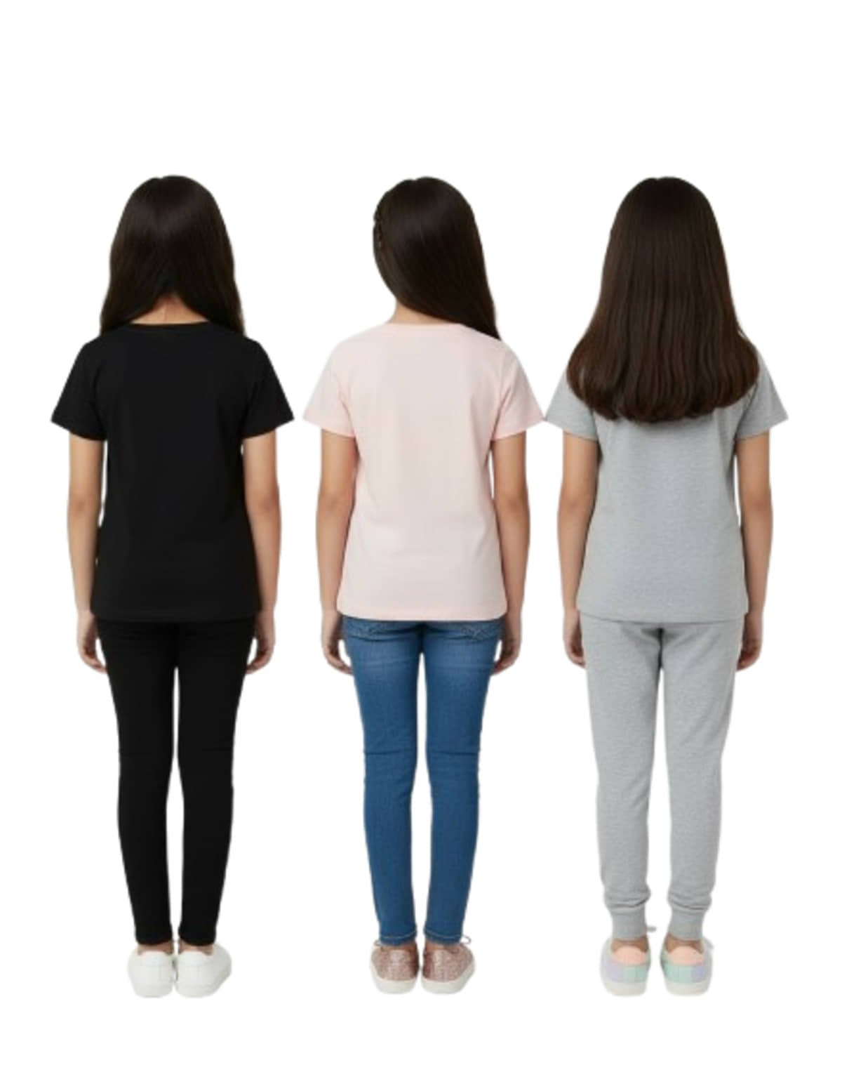 Pack of 3 Girls 100% Cotton T-Shirt ( Multi ) - Image 3