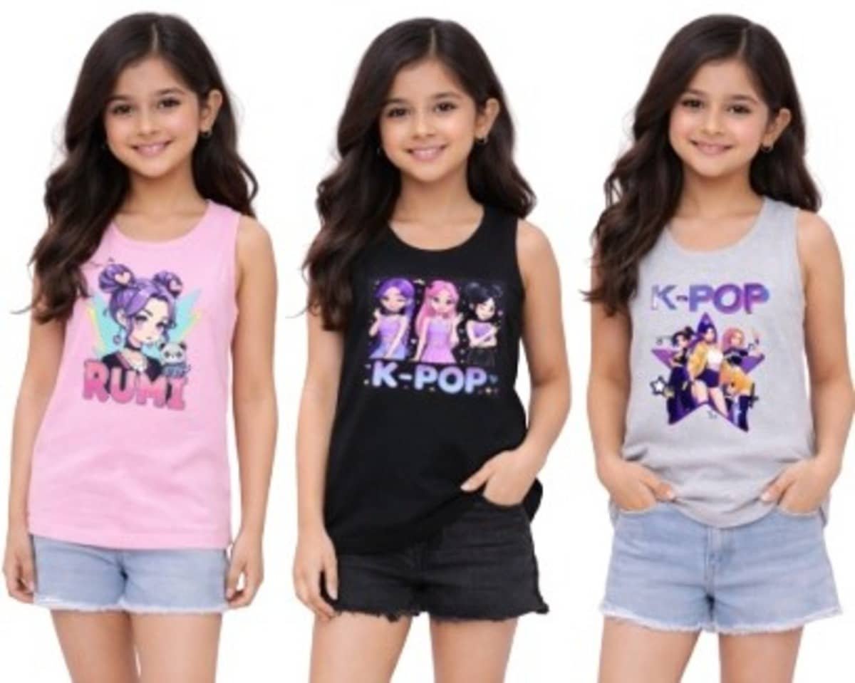 Pack of 3 Girls Cotton T-Shirt ( Multicolor )