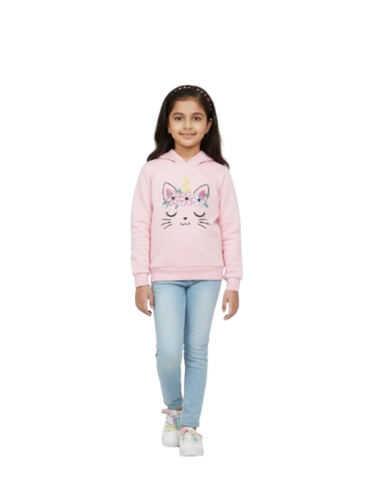 Pack of 3 Girls Cotton Blend Sweatshirt ( Multicolor ) - Image 4