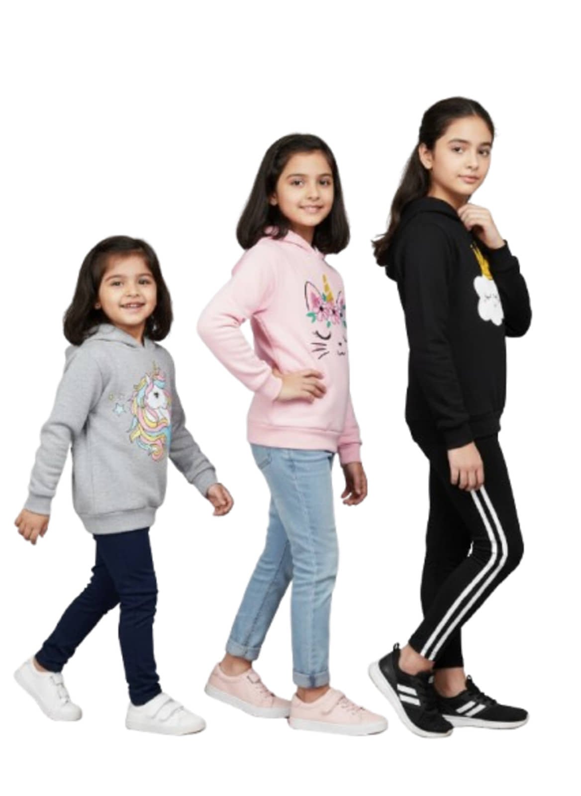 Pack of 3 Girls Cotton Blend Sweatshirt ( Multicolor ) - Image 5