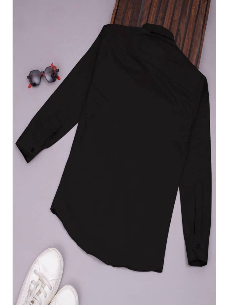 Pack of 1 Boys Cotton Blend Full Sleeves Shirt ( Black ) - Image 2