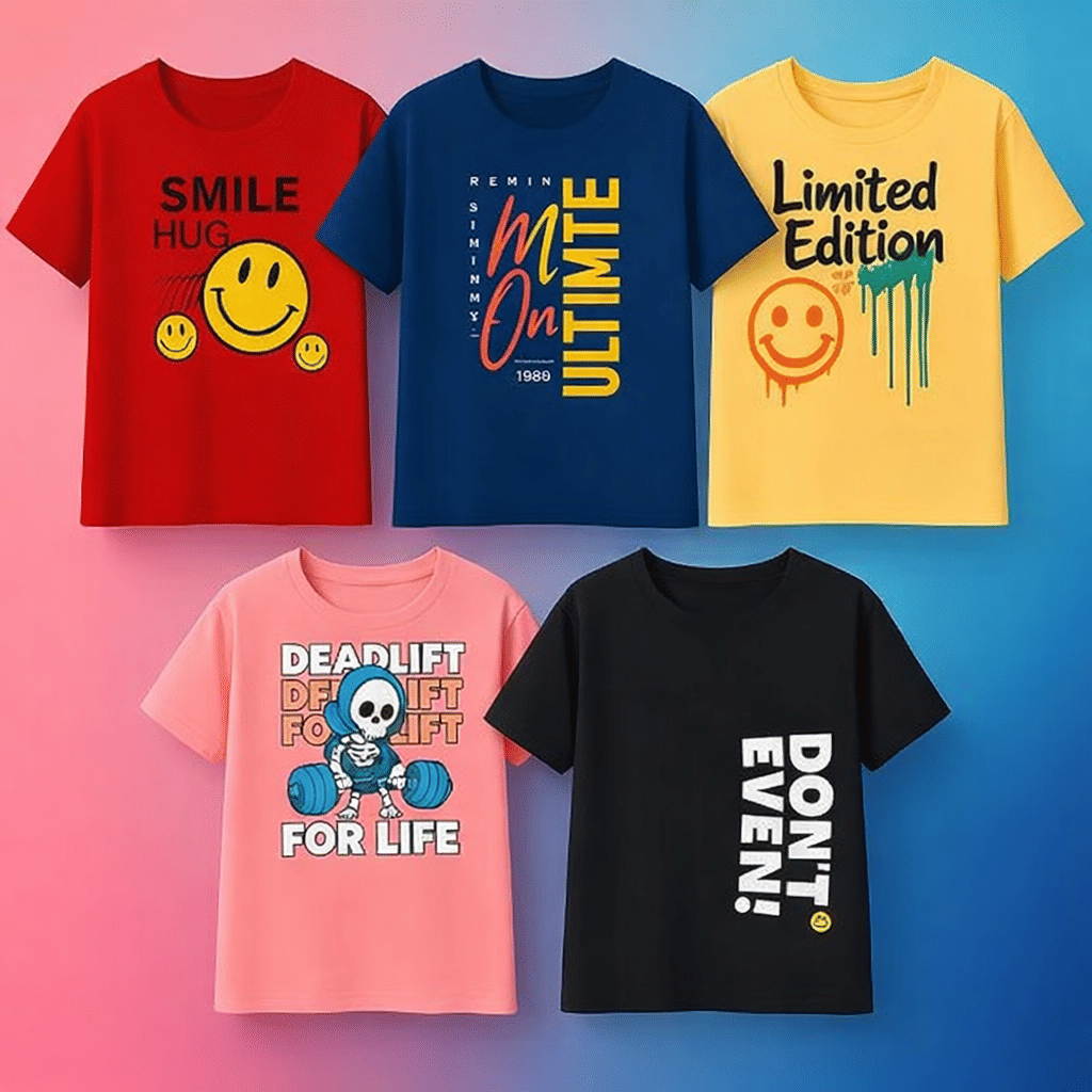 Pack of 5 Boys Cotton T-Shirt ( Multicolor 5 )