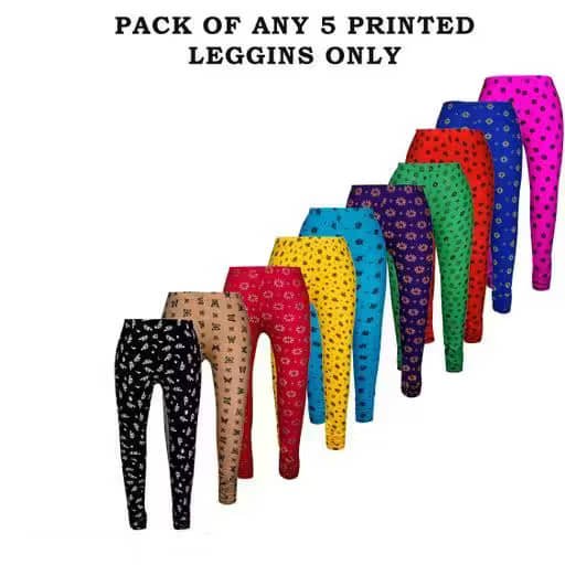 Pack of 5 Girls Cotton Legging ( Multicolor 5 )