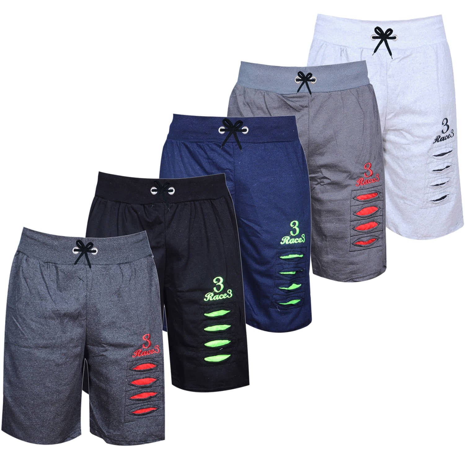 Pack of 5 Cotton Three-Fourth For Boys ( Multicolor 5 )