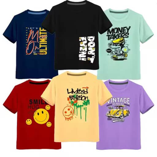 Pack of 6 Boys Cotton T-Shirt ( Multicolor 6 )