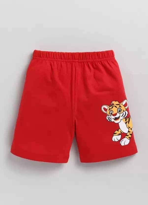 Pack of 1 Boys Cotton Blend T-Shirt & Shorts Set ( Red ) - Image 3