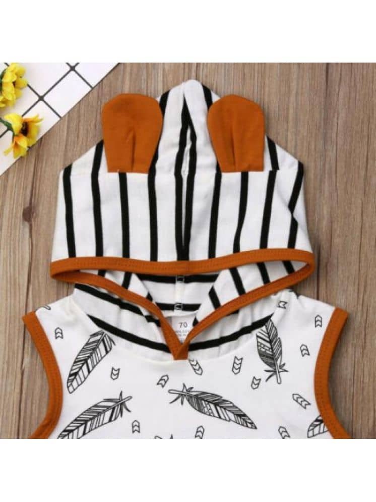Pack of 1 Unisex Cotton Blend T-Shirt & Shorts Set ( White ) - Image 2