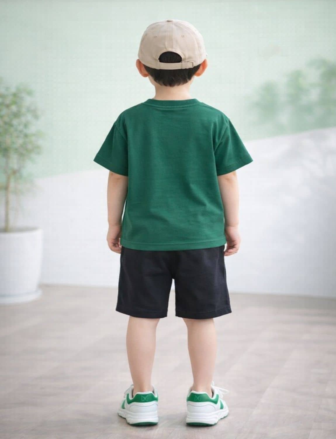 Pack of 1 Unisex Cotton Blend T-Shirt & Shorts Set ( Mint Green ) - Image 4