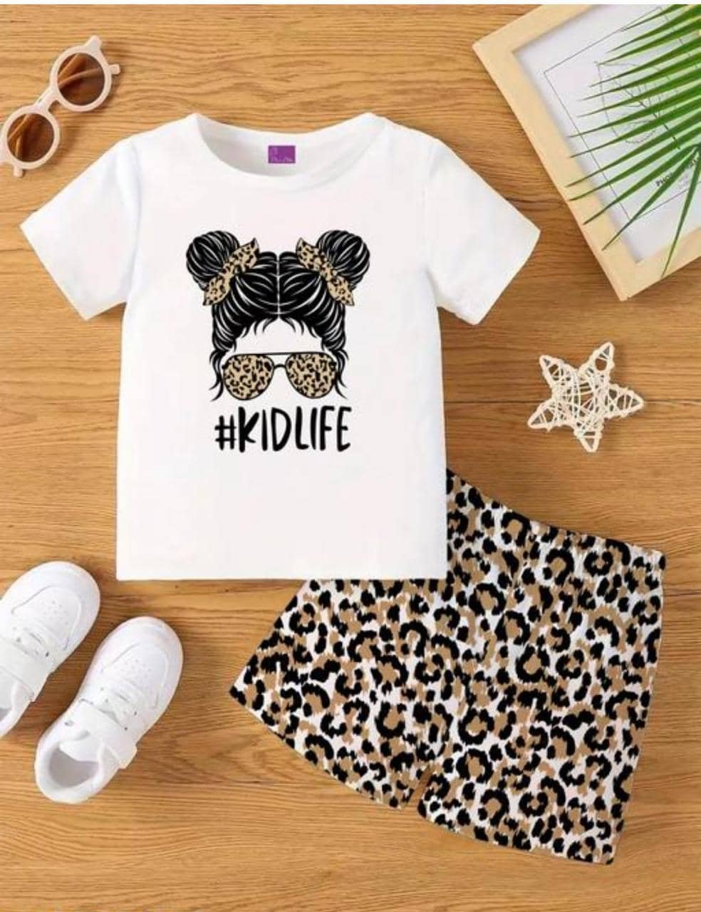 Pack of 1 Baby Girls Cotton Blend T-Shirt & Shorts ( White )