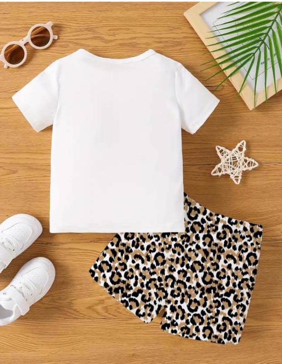 Pack of 1 Baby Girls Cotton Blend T-Shirt & Shorts ( White ) - Image 2