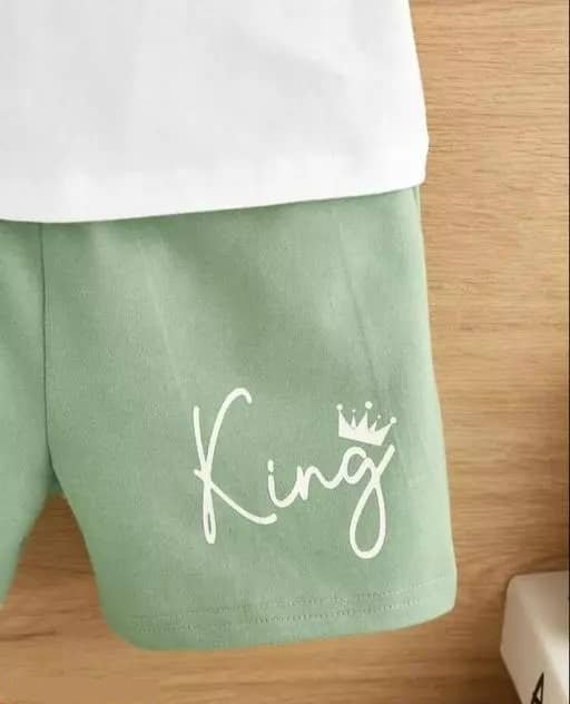 Pack of 1 Boys Cotton Blend T-Shirt & Shorts Set ( White ) - Image 2