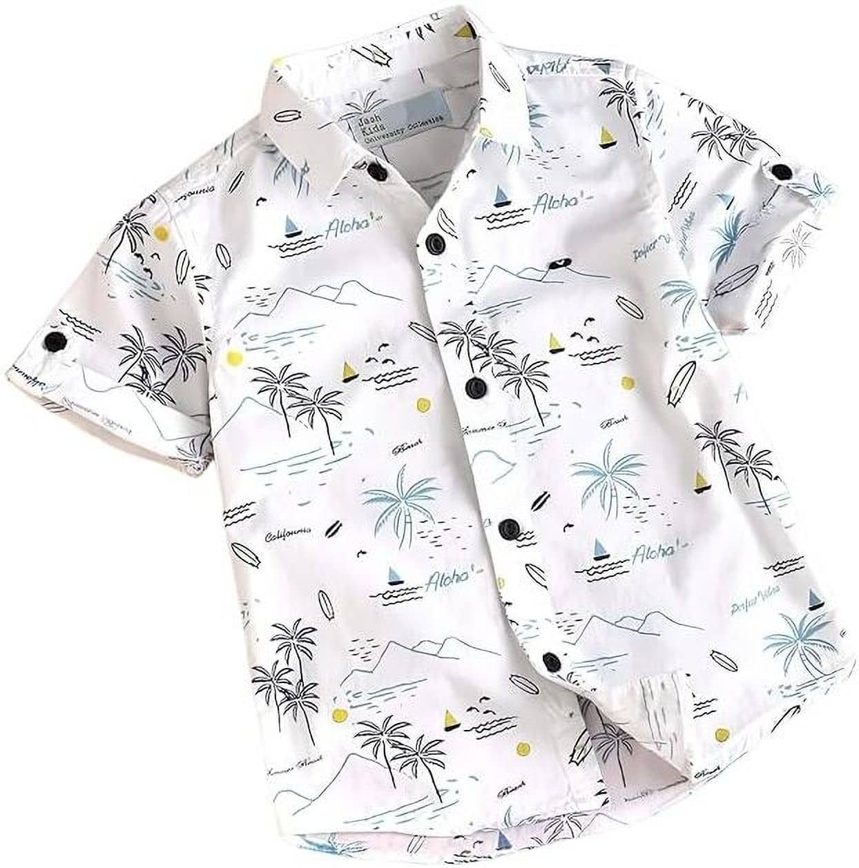 Pack of 1 Boys Cotton Blend Half Sleeves Shirt ( White )