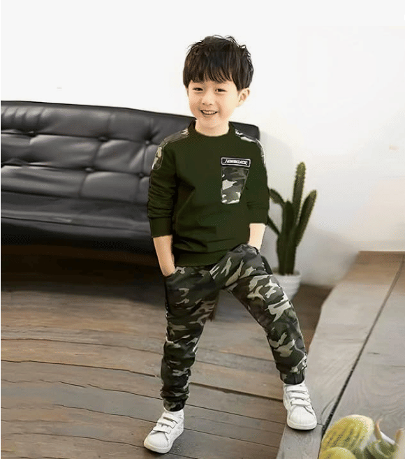 Calapas Cotton Blend Printed T-shirt With Trackpants Co-Ord Set For Boys ( Multicolor 2 ) - Image 2