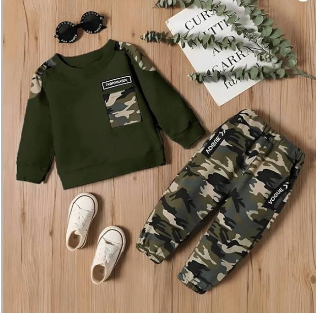 Calapas Cotton Blend Printed T-shirt With Trackpants Co-Ord Set For Boys ( Multicolor 2 ) - Image 4