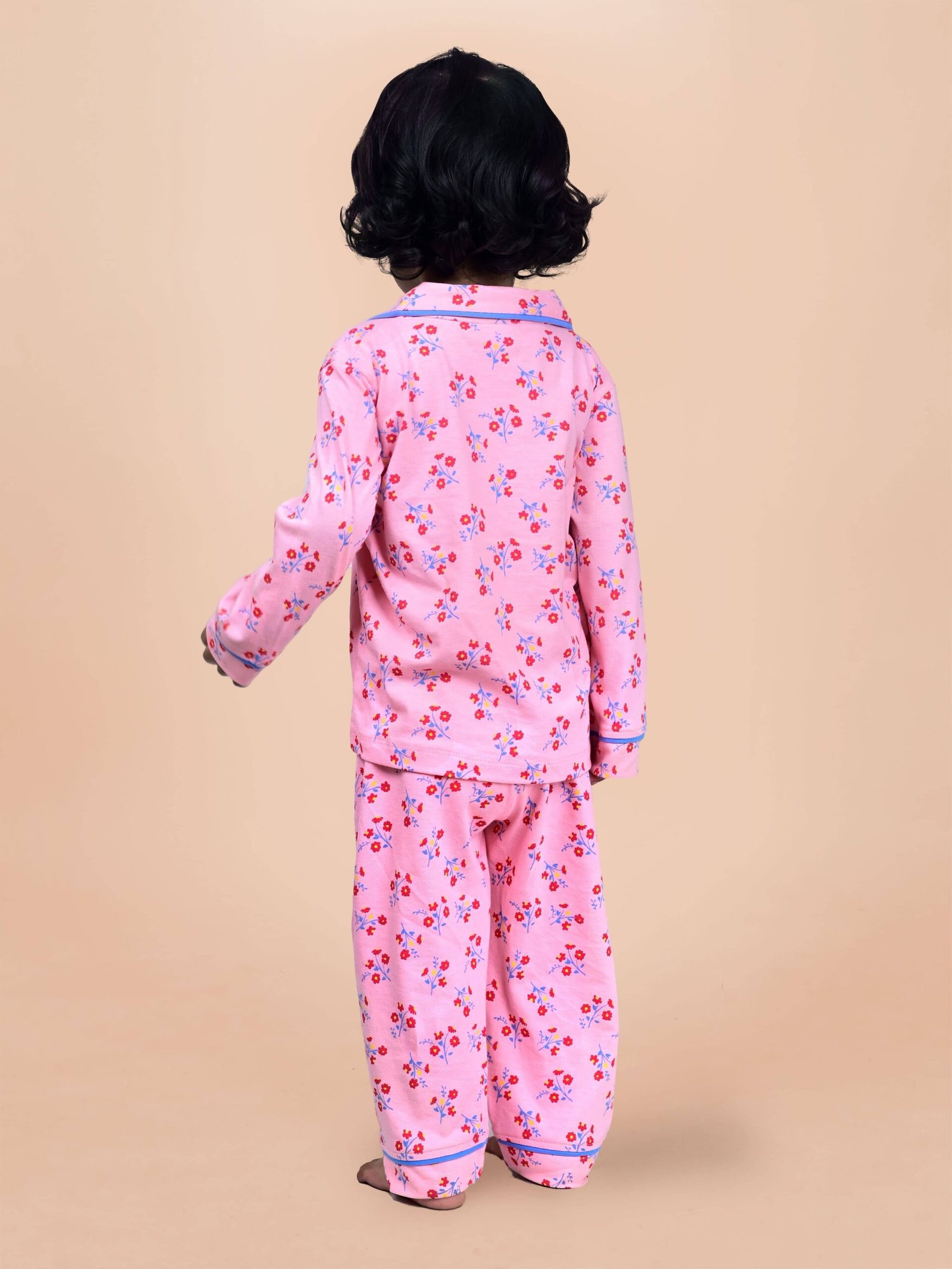 Pack of 1 Girls Cotton Nightsuit Set ( Pink ) - Image 2