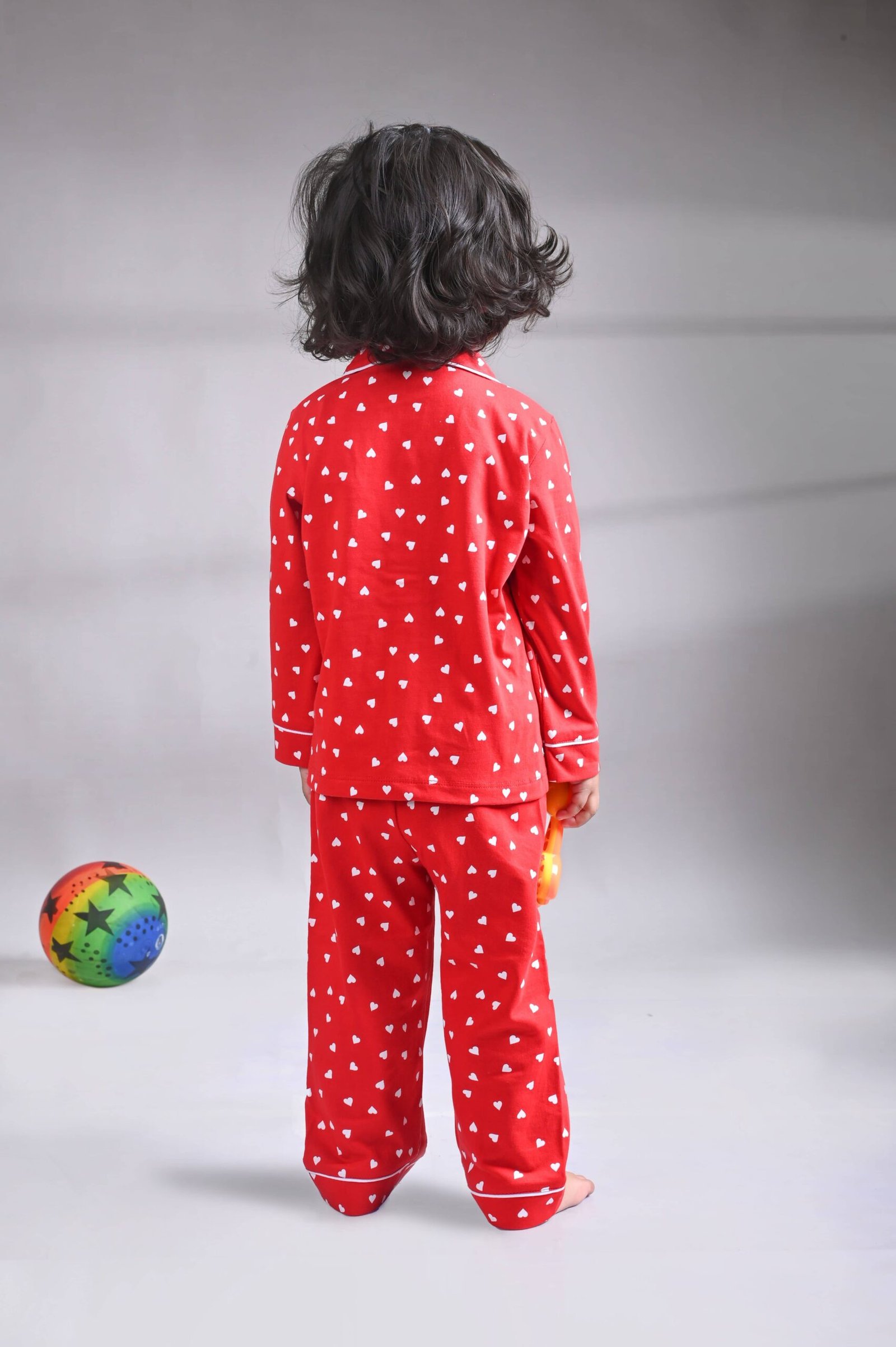 Pack of 1 Girls Cotton Nightsuit Set ( Red ) - Image 2