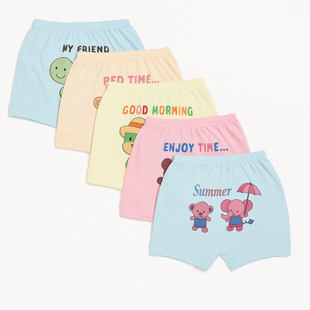 Pack of 6 Cotton Bloomers For Girls ( Multicolor )