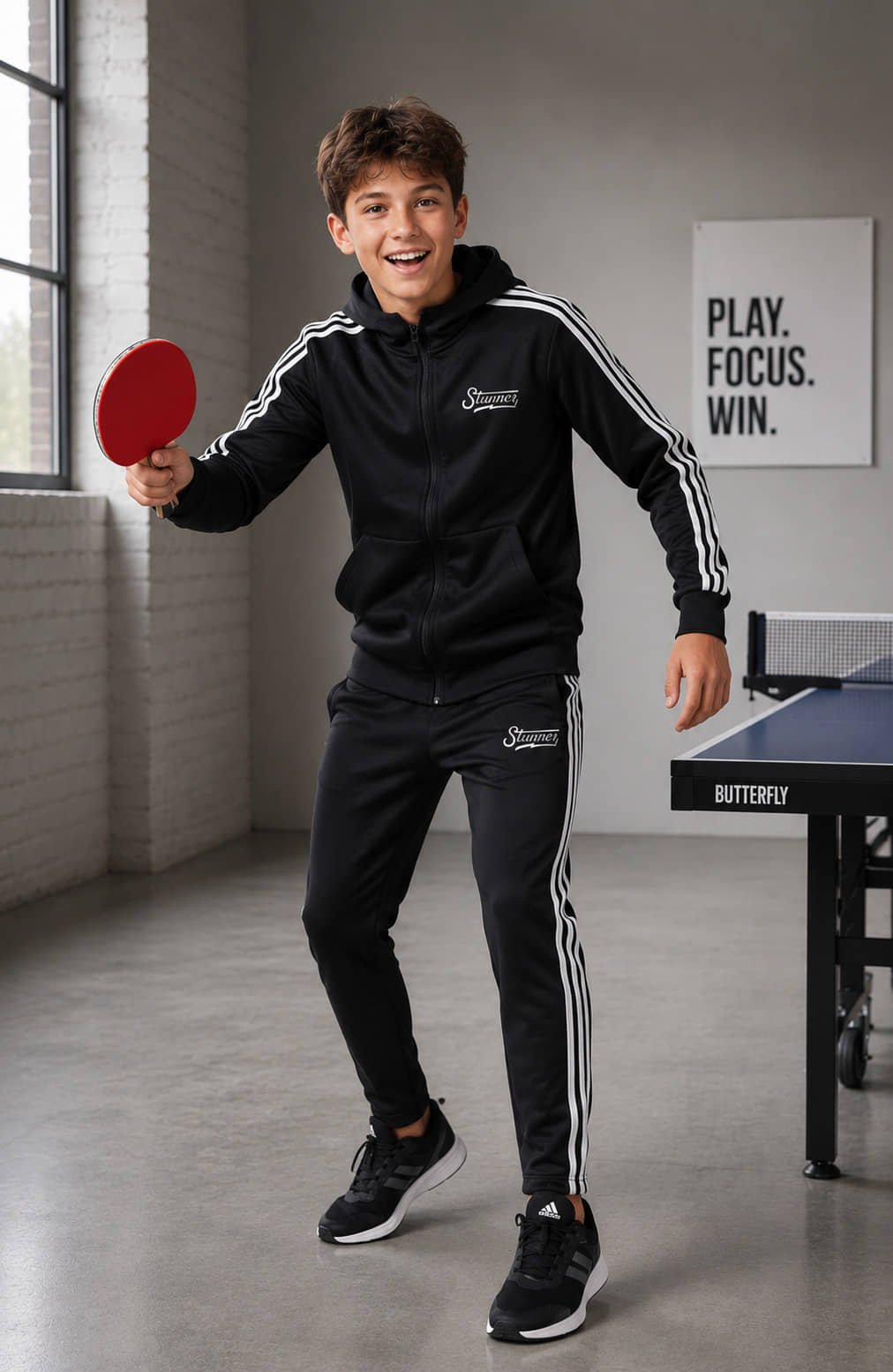 4 Style Pack of 1 Boys Fleece Tracksuit ( Black ) - Image 2