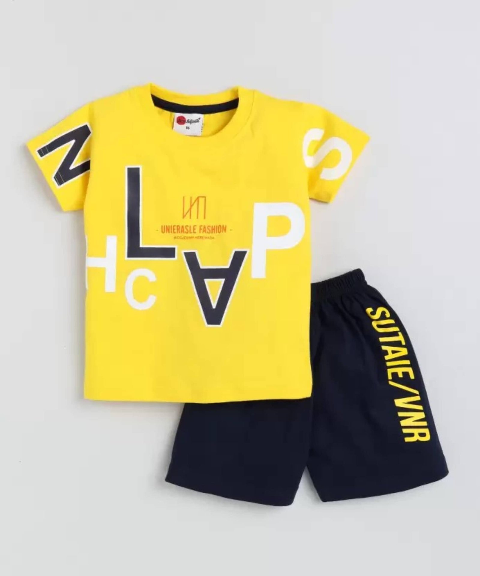 Pack of 3 Baby Boys Cotton Blend T-Shirt & Shorts Set ( Multicolor ) - Image 4